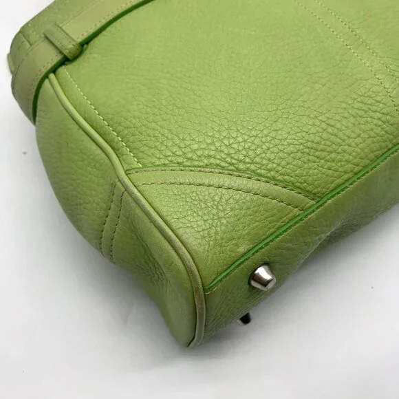 Coach Vintage Light Green Leather Hampton Satchel Bag F-10688 - Picture 9 of 12